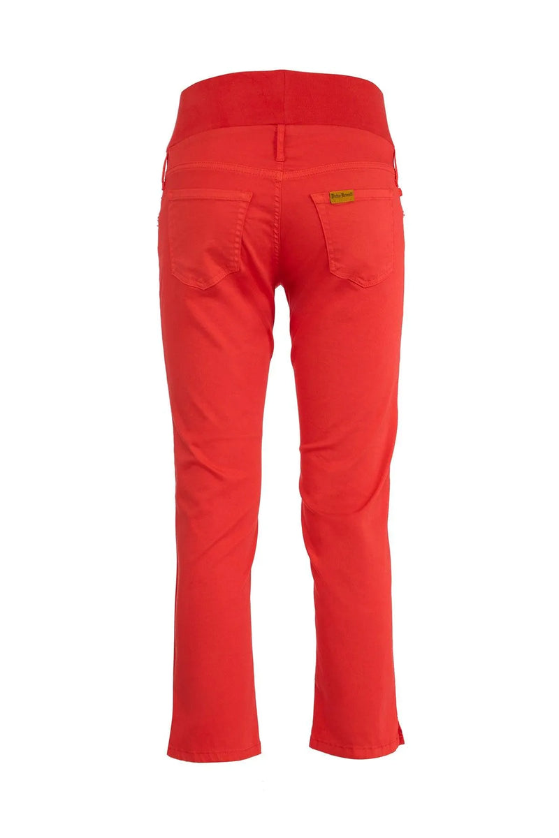 CAPRI ROSSO | Pantaloni Premaman in Cotone Elasticizzato