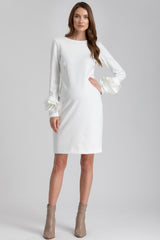 AMALFI | White Long-Sleeve Ceremony Maternity Dress