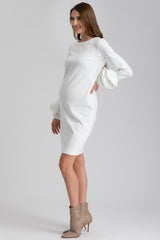 AMALFI | White Long-Sleeve Ceremony Maternity Dress