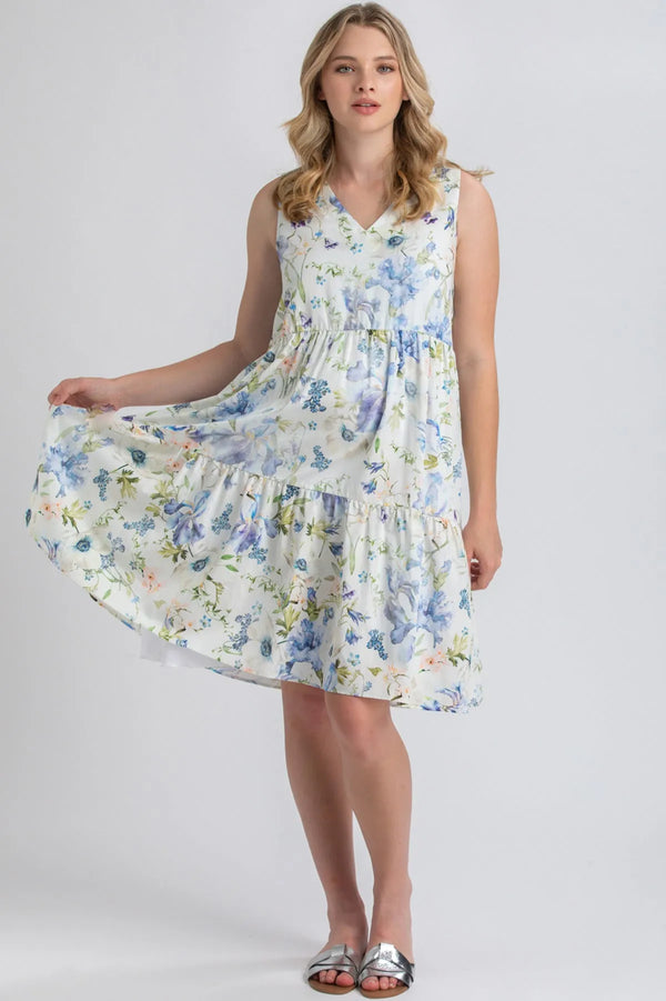 MELODY QA44 | Printed Maternity Dress with V-neck