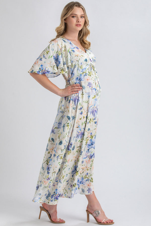 VALENTINA QA30 | Printed Maternity Maxi Dress