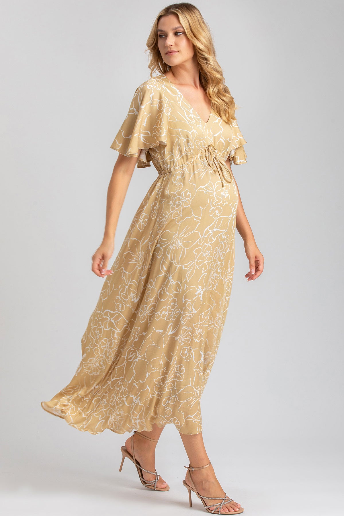 VALENTINA QD51 | Printed Maternity Maxi Dress