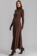 SELENE | Brown Maternity Dress in Bamboo Jersey