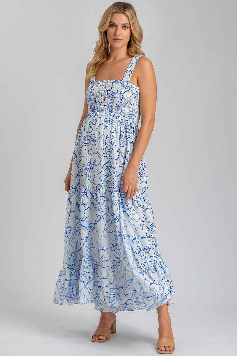 Long Maternity Dress in Ramié Fabric