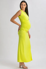 BLOSSOM | Lime Maternity Dress in Soft Bamboo Jersey