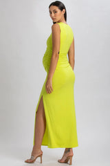 BLOSSOM | Lime Maternity Dress in Soft Bamboo Jersey