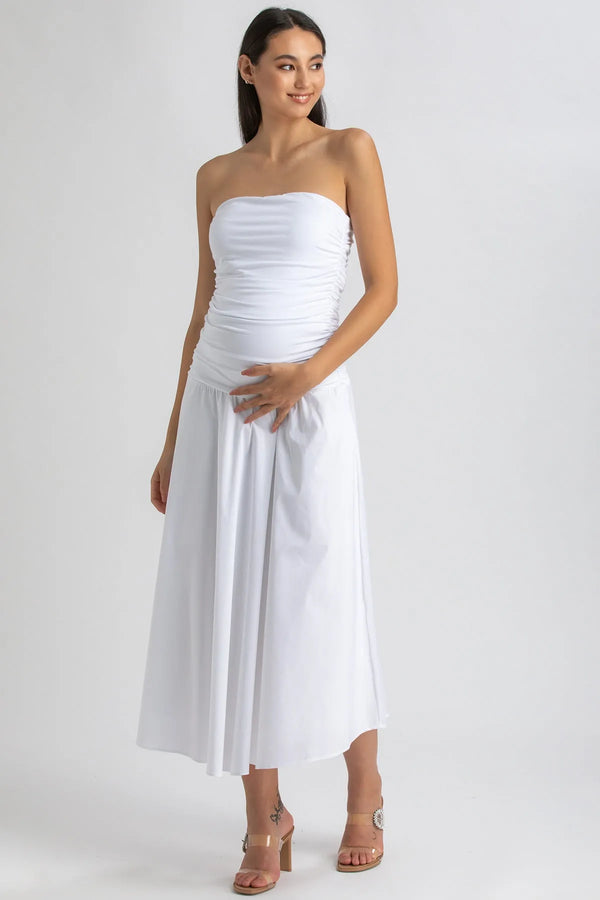 COCO | White Strapless Maternity Dress