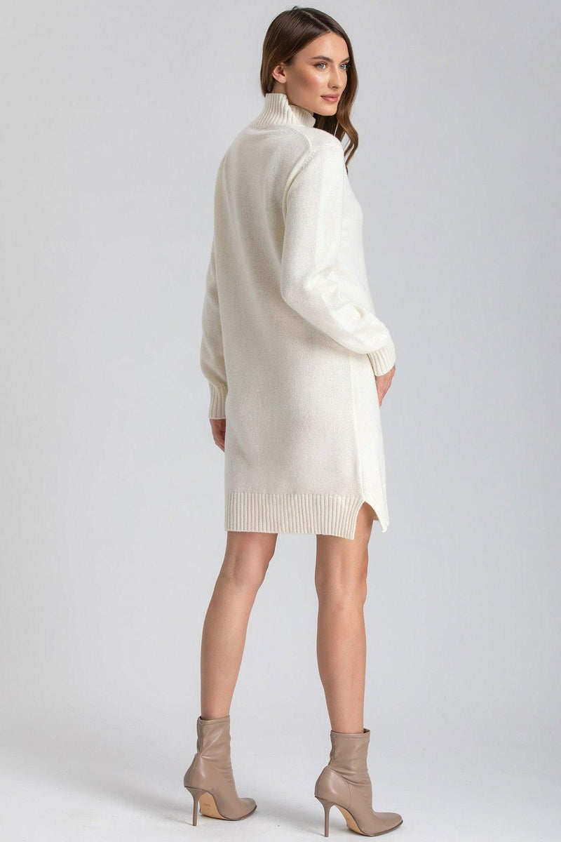 CORVARA | White Maternity Mini Dress in Wool and Cashmere Blend