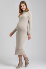 GIORGIA | Maxi Abito Premaman Aderente Beige