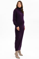 LA SALLE | Plum Maternity Maxi Dress in Wool and Cashmere