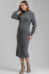 ELETTRA | Grey Maternity Dress with Tricot Knit