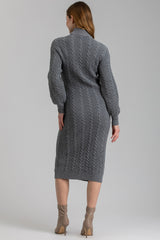 ELETTRA | Grey Maternity Dress with Tricot Knit