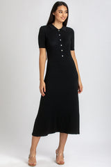 CAMELIA | Black Flared Dress with Collar