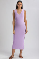 DALIA | Fitted Purple Maternity Dress with V-Neck