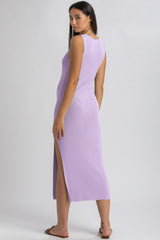 DALIA | Fitted Purple Maternity Dress with V-Neck