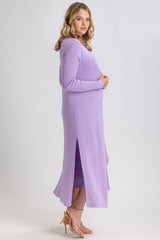 TULIP | Cardigan Premaman Viola con Spacchi Laterali