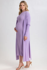 TULIP | Purple Maternity Cardigan with Side Slits