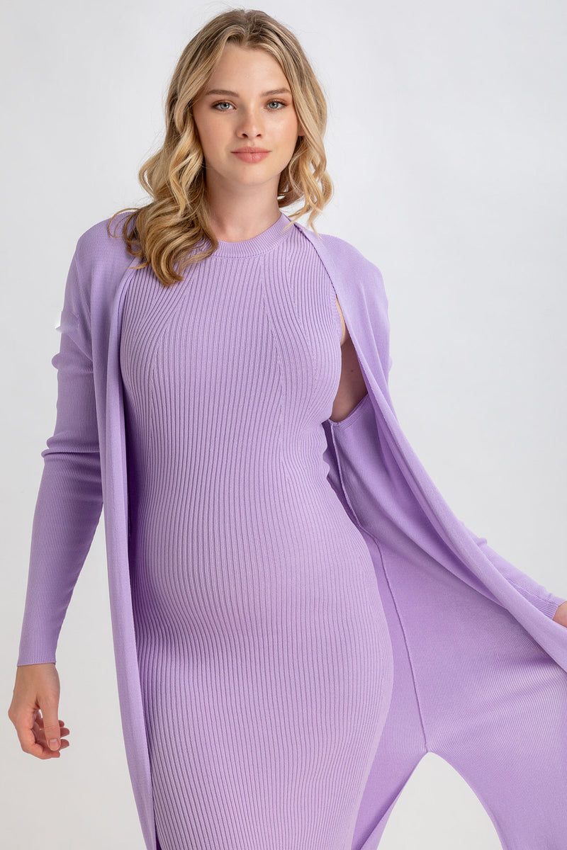 TULIP | Purple Maternity Cardigan with Side Slits