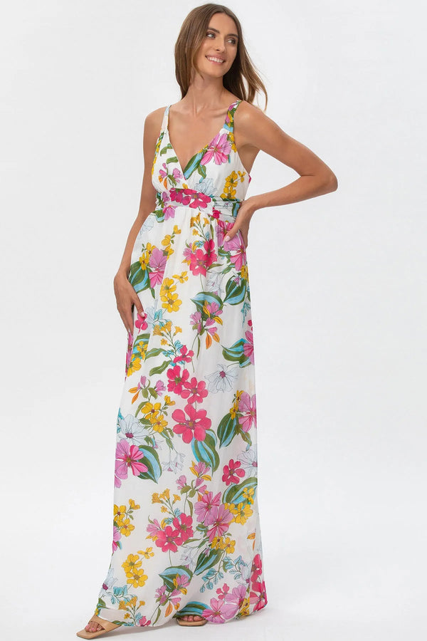 MURANO | Maternity Maxi Dress for Ceremony with Botanical Eden Print