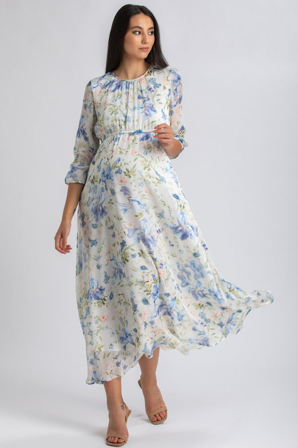 JASMINE QA44 | Maternity Dress in Printed Chiffon 