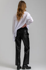 ROMEO | Maternity Pants in Black Vegan Leather