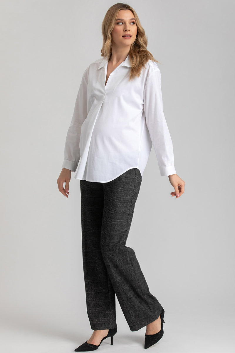 BLAKE | Flared Maternity Pants in Prince of Wales