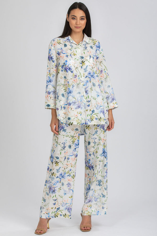 JANE QA44 | Oversized Printed Shirt with Cuff Buttons