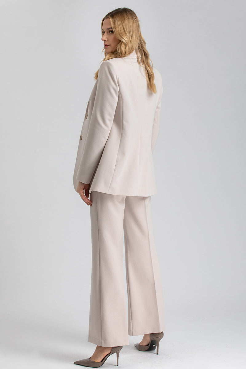 MAXIMILIAN | Beige Maternity Pants with Slight Flare