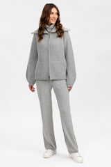 ZERMATT | Grey Zipped Cardigan in Wool and Cashmere