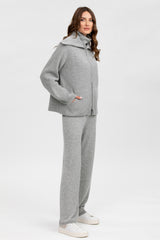 ZERMATT | Grey Zipped Cardigan in Wool and Cashmere