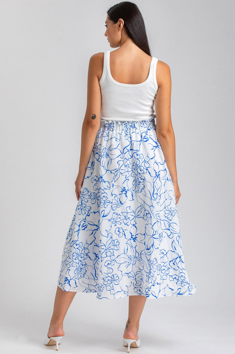 OLIVIA QB51 | Printed Viscose Maternity Midi Skirt