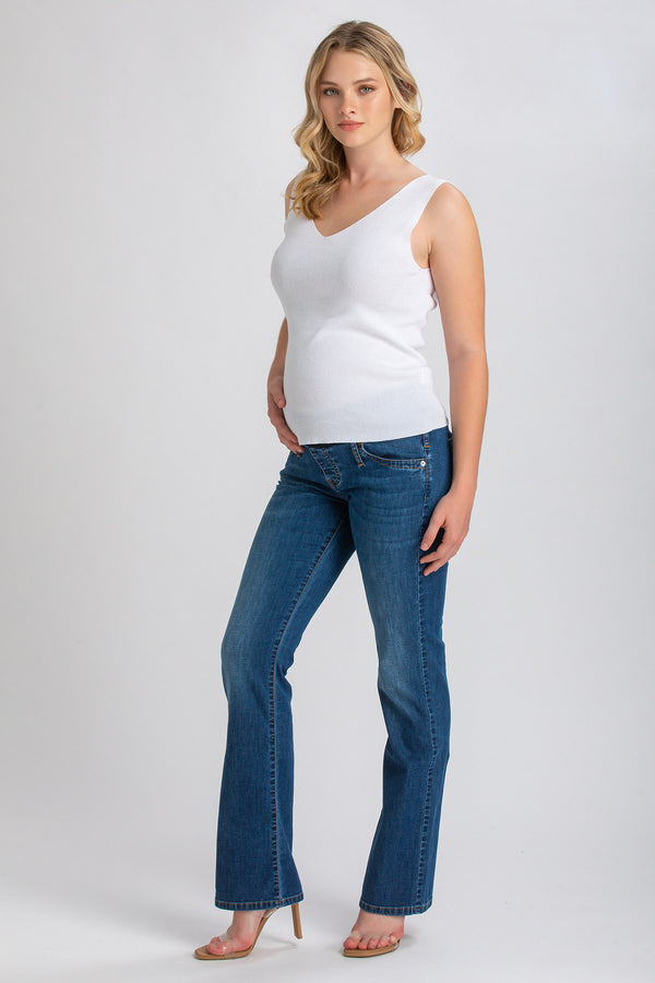 SLIM BOOTCUT WA07 | Jeans Premaman con Gamba Leggermente Svasata