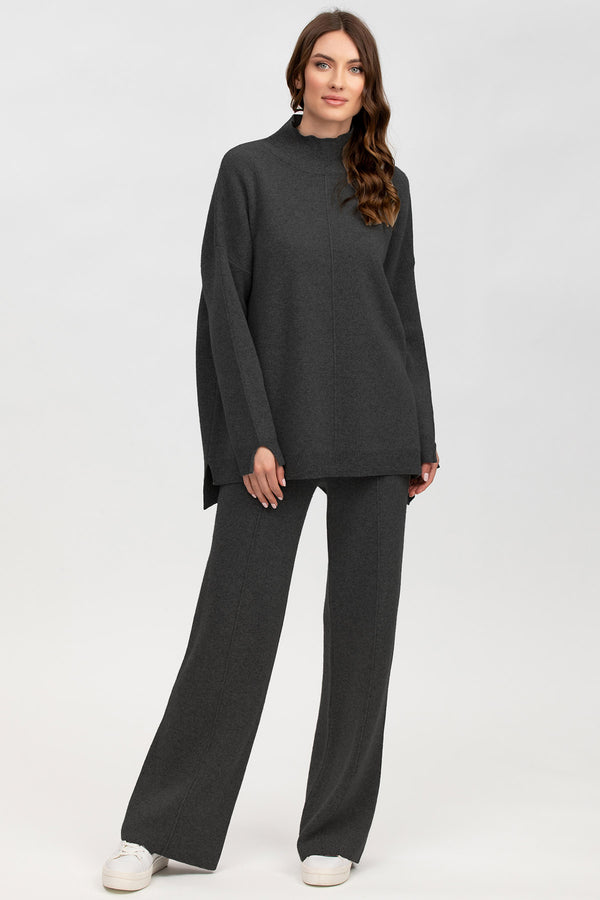 MERIBEL | Dark Grey Pants in Wool and Cashmere