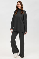 MERIBEL | Dark Grey Pants in Wool and Cashmere