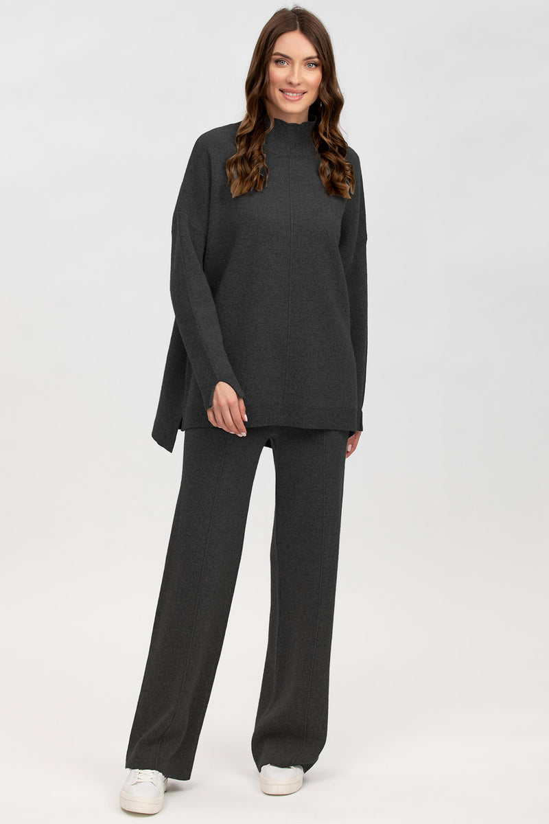 MERIBEL | Dark Grey Pants in Wool and Cashmere