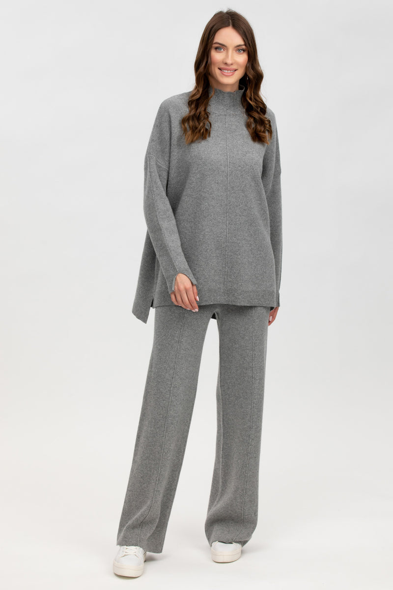 MERIBEL | Grey Pants in Wool and Cashmere