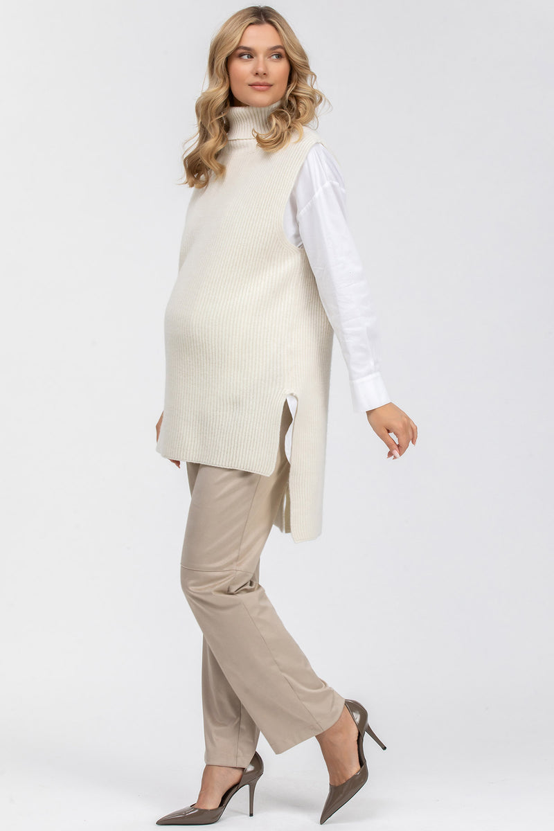 DAVOS | White Maternity Vest in Merino Wool and Cashmere