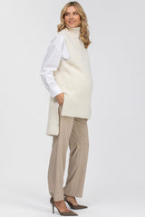 ROMEO | Pantaloni Premaman in Pelle Vegana Beige