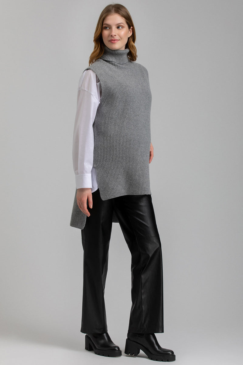 DAVOS | Grey Maternity Vest in Merino Wool and Cashmere