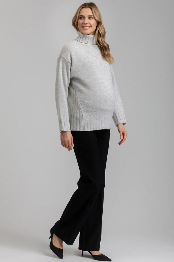 WILLIAM | Black Flared Leg Maternity Pants