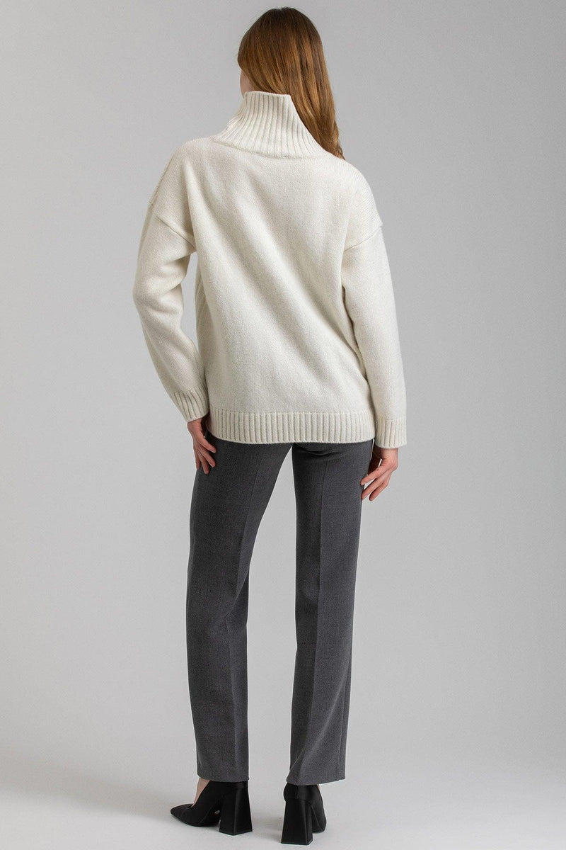 BORMIO | White Oversized Maternity Sweater in Pure Merino Wool and Cashmere