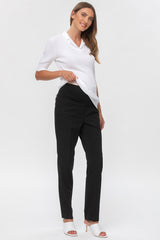 Premaman Slim Fit Office Pants in Black