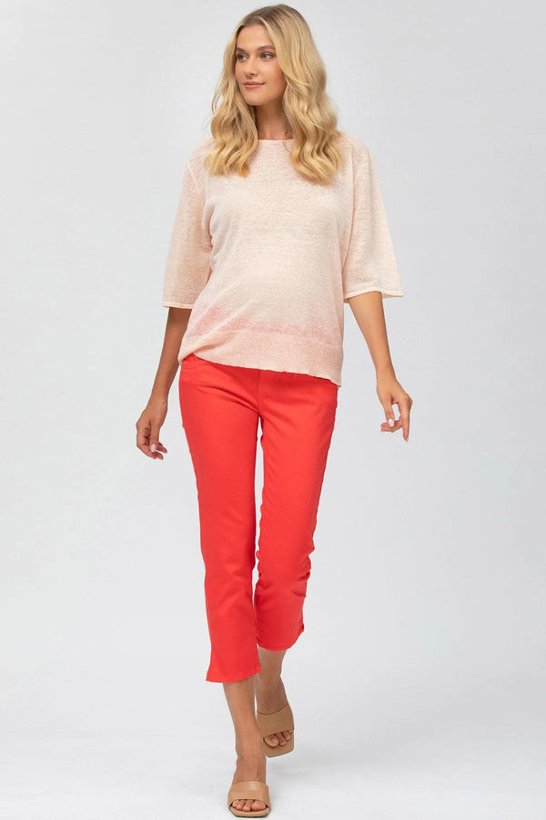 RED CAPRI | Maternity Pants in Cotton Stretch