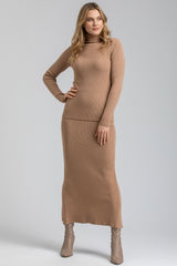 NINA | Beige Skirt with Central Back Slit