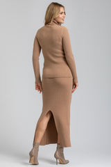 NINA | Beige Skirt with Central Back Slit