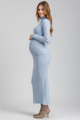 NINA | Sky Blue Maternity Skirt with Central Back Slit