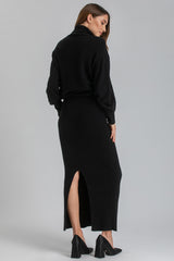 NINA | Black Maternity Skirt with Central Back Slit