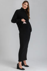 NINA | Black Maternity Skirt with Central Back Slit