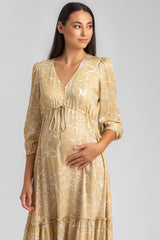 ALLEGRA Q78B | Maternity and Nursing Dress with Long Sleeves