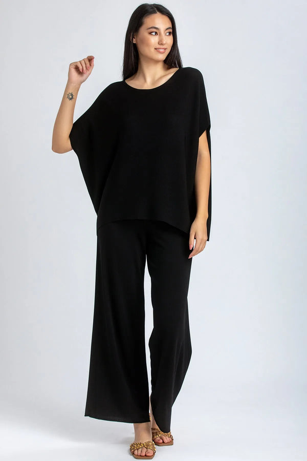 SUNFLOWER | Black T-Shirt with Round Neckline